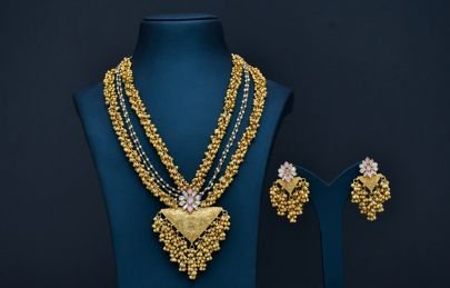 Divine Jewellery Royal Multi-Layer Antique Long Necklace Set with Floral Accent