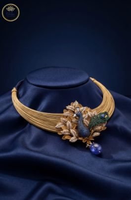 Divine Jewellery Royal Peacock Designer Multi Strand Statement Necklace