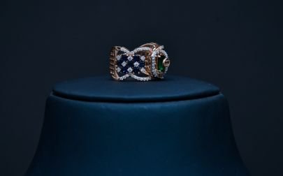 Divine Jewellery Royal Sapphire Lattice Designer Statement Ring