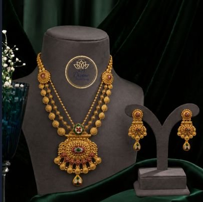 Divine Jewellery Traditional Coin Layered Necklace Set with Earrings for Women | 92.5 Silver Gold Plated Bridal Jewellery