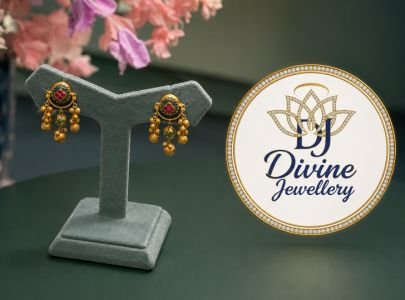 Divine Jewellery Traditional Gold Plated Stud Jhumka Earrings for Women | 92.5 Silver Designer Ethnic Earrings
