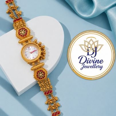 Divine Jewellery Traditional Gold-Plated Designer Bracelet Watch for Women – 92.5 Silver Base