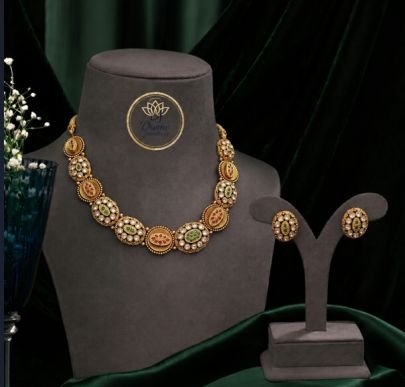 Divine Jewellery Traditional Kundan Necklace Set with Earrings for Women | Gold Plated Silver Bridal Necklace Set