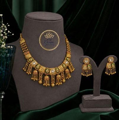 Divine Jewellery Traditional Kundan Tassel Necklace Set with Earrings for Women | 92.5 Silver Gold Plated Ethnic Jewellery