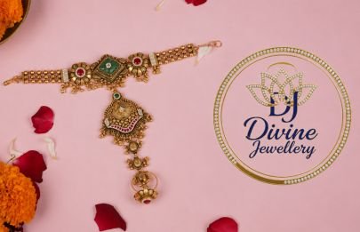 Divine Jewellery Traditional Temple Maang Tikka with Green & Ruby Stones | 92.5 Silver Gold Plated Bridal Matha Patti