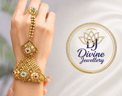 Divine Traditional Gold Plated 92.5 Silver Bridal Hathphool Bracelet Ring Set