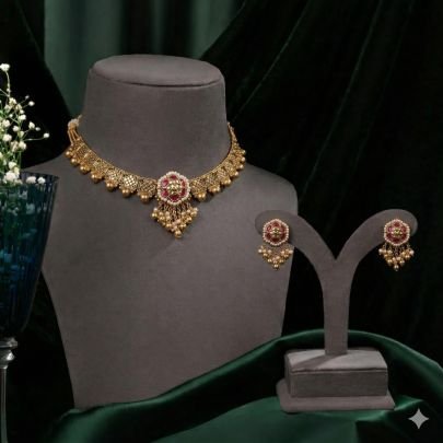 Elegant Pearl Drop Choker Necklace Set with Kundan Work – 92.5 Silver Gold Plated Traditional Jewellery | Divine Jewellery