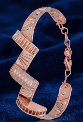 Elegant Rose Gold Textured Bracelet – 92.5 Silver Rose Gold Plated Designer Bracelet