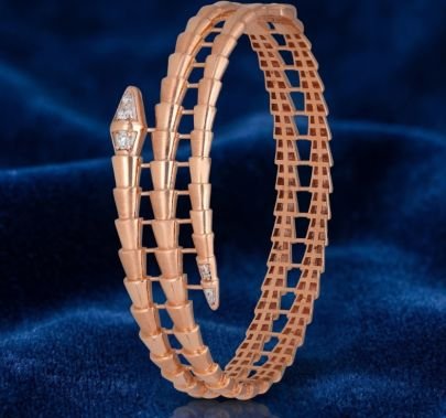 Modern Rose Gold Designer Open Bangle with Crystal Accents – 92.5 Silver Rose Gold Plated Bracelet