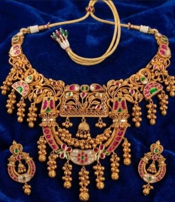 Royal Heritage Meenakari Kundan Statement Necklace Set in 92.5 Silver with Gold Plating – Divine Jewellery
