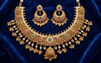 Royal Kundan Meenakari Choker Necklace Set in 92.5 Silver Gold Plated – Divine Jewellery