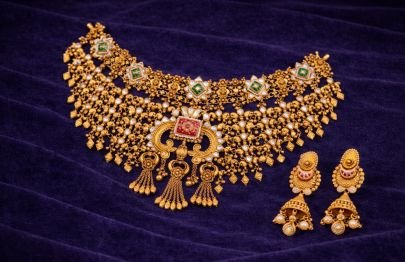 Royal Multi-Layer Kundan Bridal Choker Necklace Set in 92.5 Silver with Gold Plating – Divine Jewellery