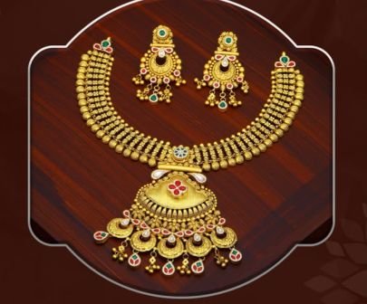 Temple Dome Pendant Necklace Set with Jhumka Earrings in 92.5 Silver Gold Plated – Divine Jewellery